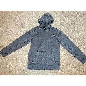 Reebok Hoodie Mens/ Teenagers Gray Printed Logo Speedwick Pull Over Jumper Sz S‎